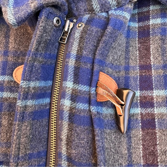 L.L. Bean Signature Women’s Wool Blend Duffle Coat Plaid Toggle Botton Trench 10 - Picture 7 of 11